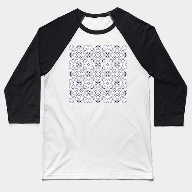 Repeating geometric pattern lines elements Baseball T-Shirt by IrinaGuArt